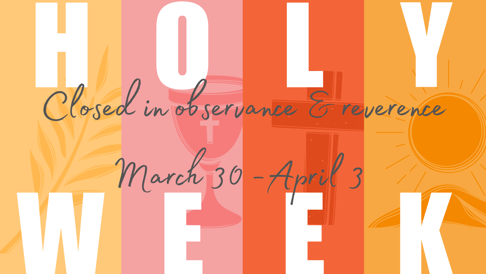 Colorful Modern Holy Week Easter Church Facebook Cover