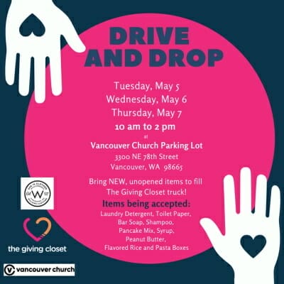 Drive and Drop collection day @ Vancouver Church parking lot