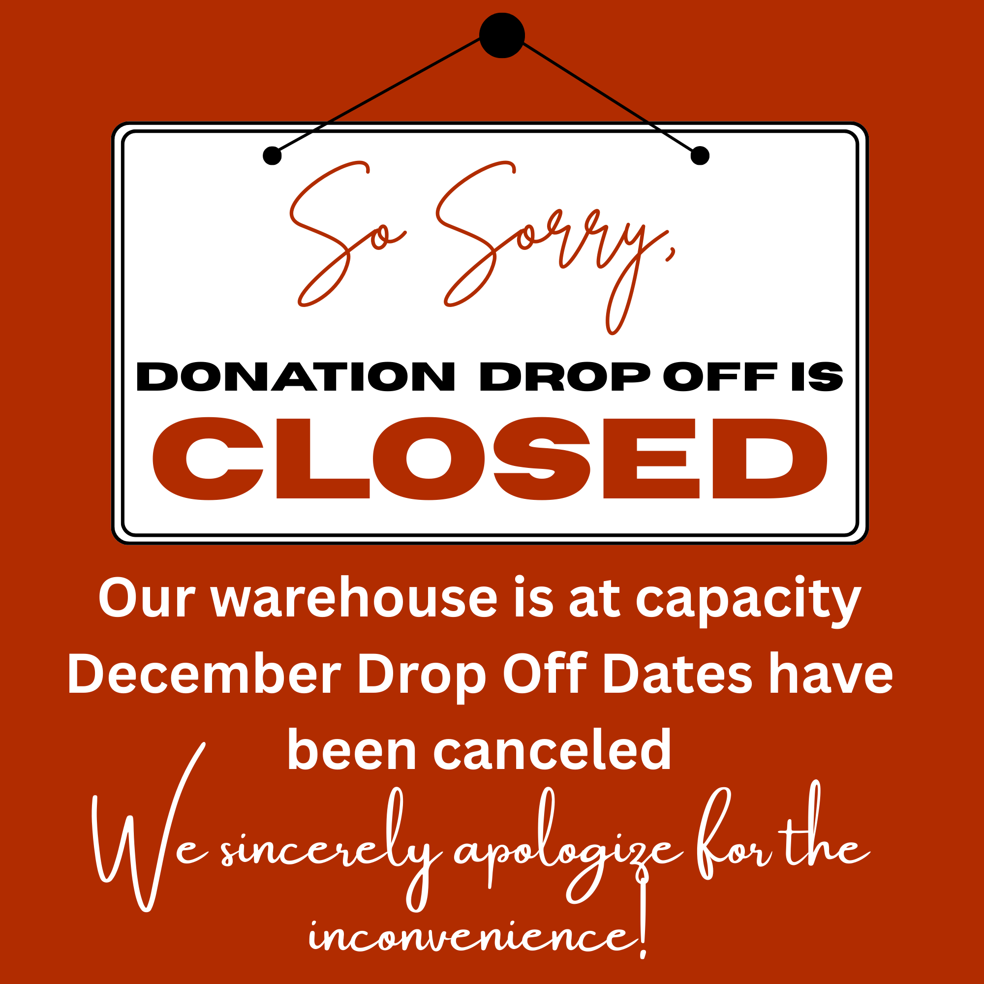 Red and White Simple Sorry We're Closed Sign A4